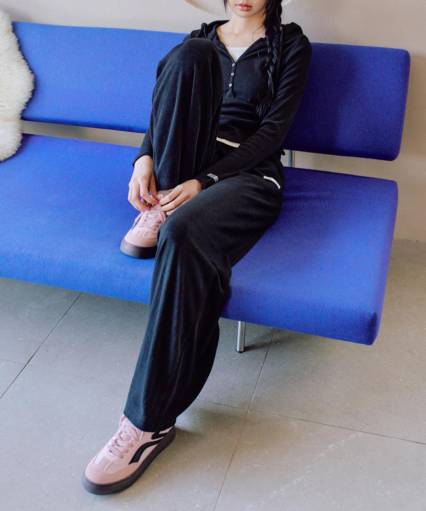 ZEROPLANET Eva Knit Wide Pants [Black]