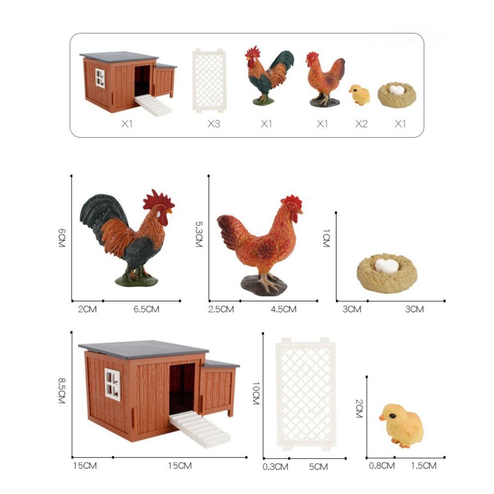 Chicken Rabbit Farm Henhouse Model Puppy Figurine Ranch Model Toy Children's Toy