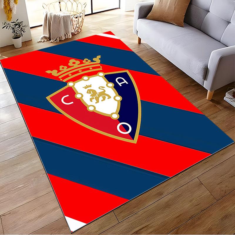 Red and Blue Lion Crest Carpet suitable as a non-slip mat for the living room or bedroom sofa