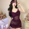 Yetingxiang Lingerie Sexy Two-Piece Mesh Dress Hot and Seductive Passionate Outfit for Women
