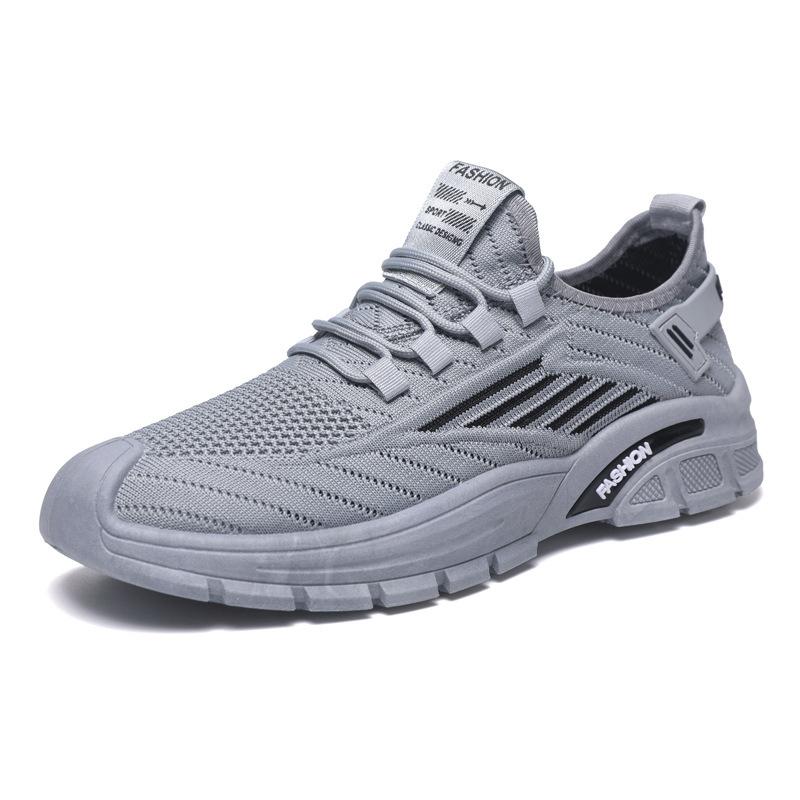 Men's shoes summer fly-woven breathable sports casual shoes soft sole light lazy shoes