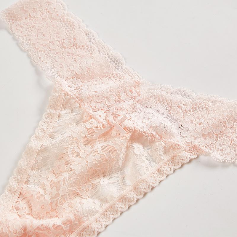 Sexy Thong Briefs Lace Underpant Women's Underwear Plus Size Transparent Panties Hollow Out Lingerie Women's T-panties