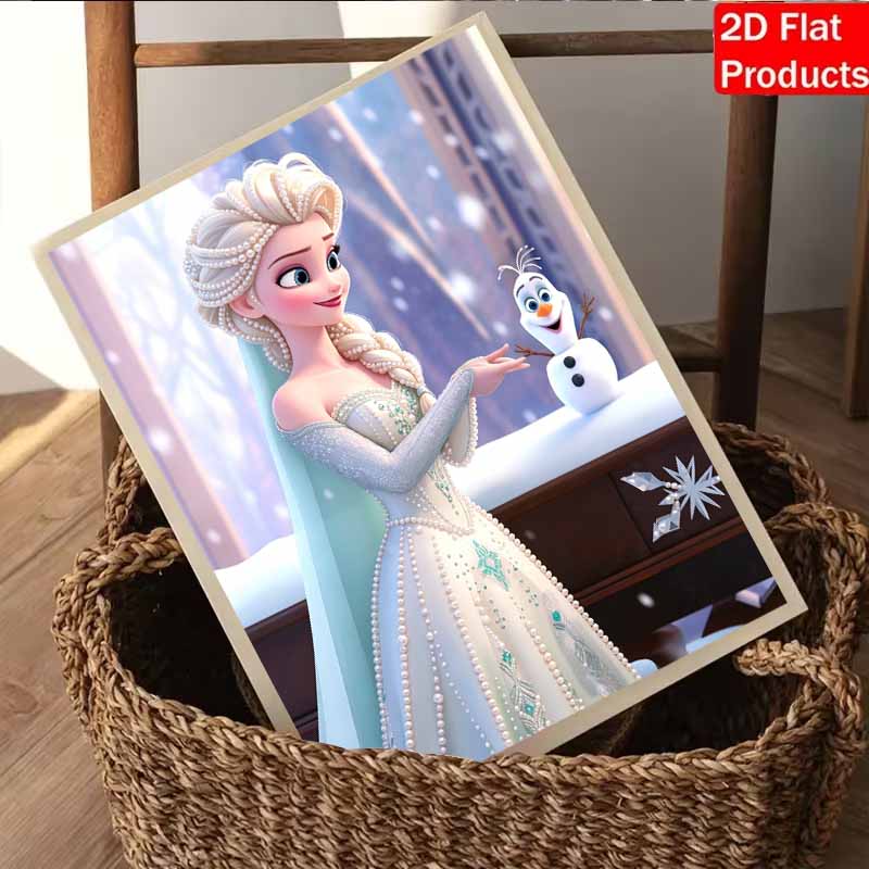 Disney Жемчужная живопись Замороженная Эльза и Олаф 5D DIY Жемчужная картина Поделки для взрослых/начинающих Идеи подарков Декор для дома