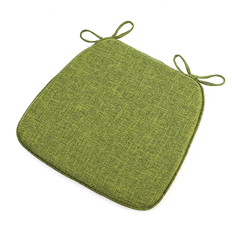Modern Style Solid Color Cotton Linen Chair Cushion with Ties for Dining Chairs Kitchen Dining Chair Pad Cojines Decorativos