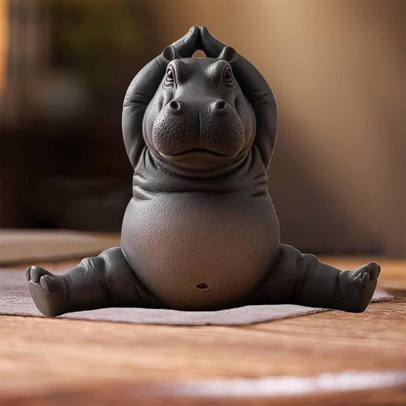 1 шт. Фигурка бегемота 3D-печать Йога-бегемот Статуэтка Разные стили Декоративное украшение-бегемот