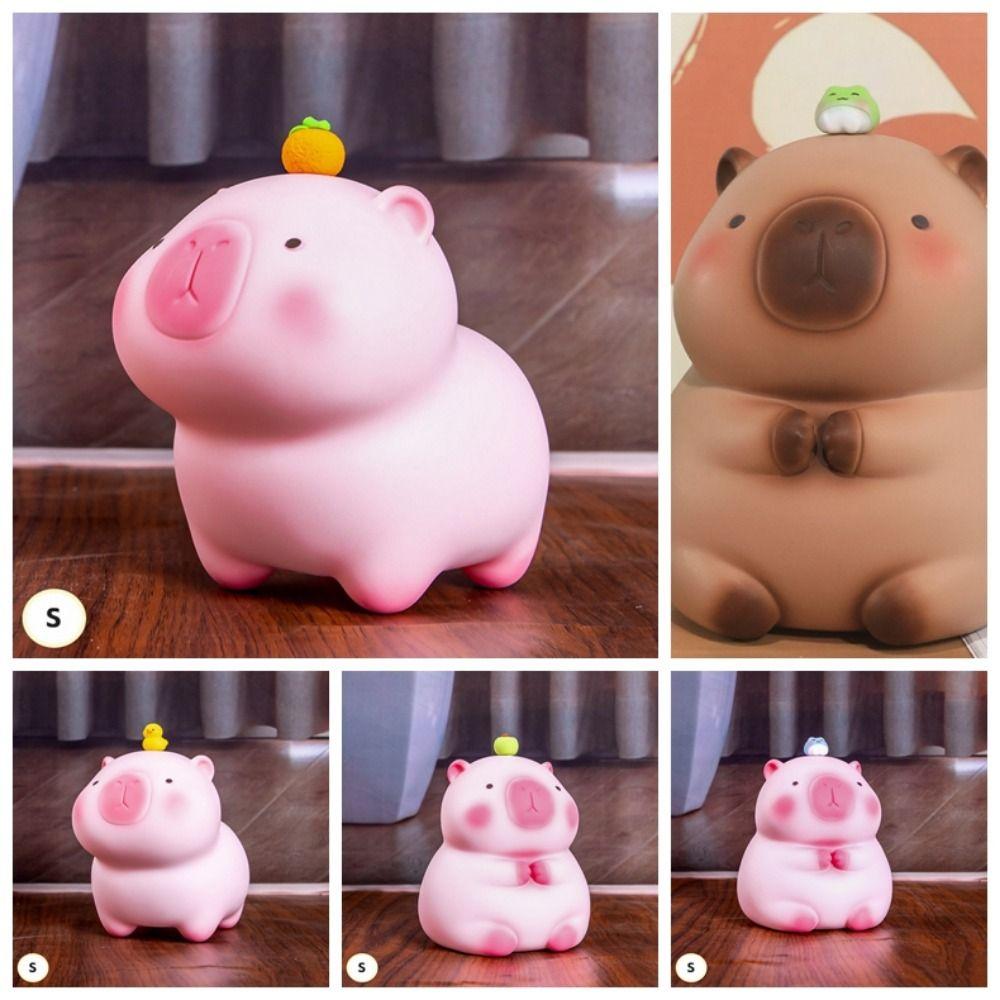 Waterproof Crayon Capybara Piggy Bank Vinyl Safe Deposit Box Capybara Piggy Bank Home Decoration
