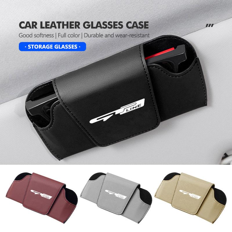 For KIA Car Visor Sunglasses Car Glasses Case Glasses Holder Clip Box Key Case Accessories gt gtline Xline ceed Forte RIO QJ2