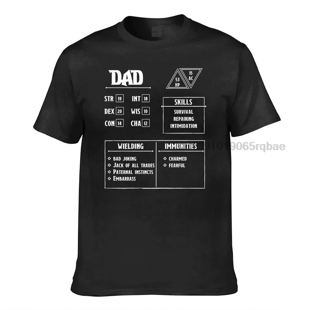 Dad Character Sheet Tshirt Dnd Shirt Role Playing Cotton Casual Unisex T Shirt Unisexs Tee Shirts Tops