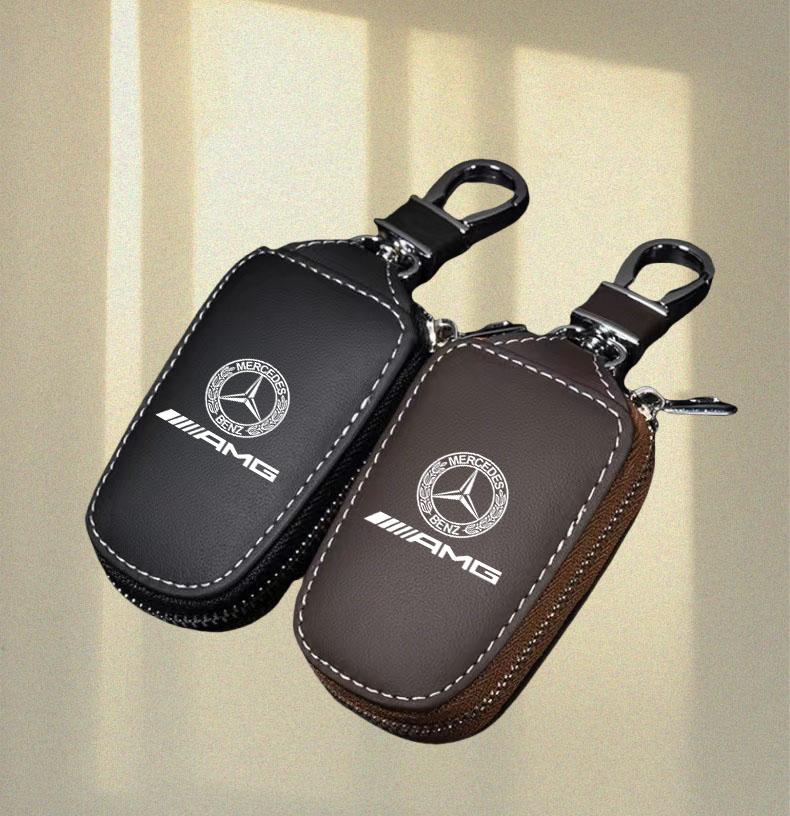 NHFW5 Leather Car Remote Key Case Cover Holder Shell Fob for Mercedes Benz A B C E GL S GLA GLK CLS Class AMG W204 W205 W212 W463 W176