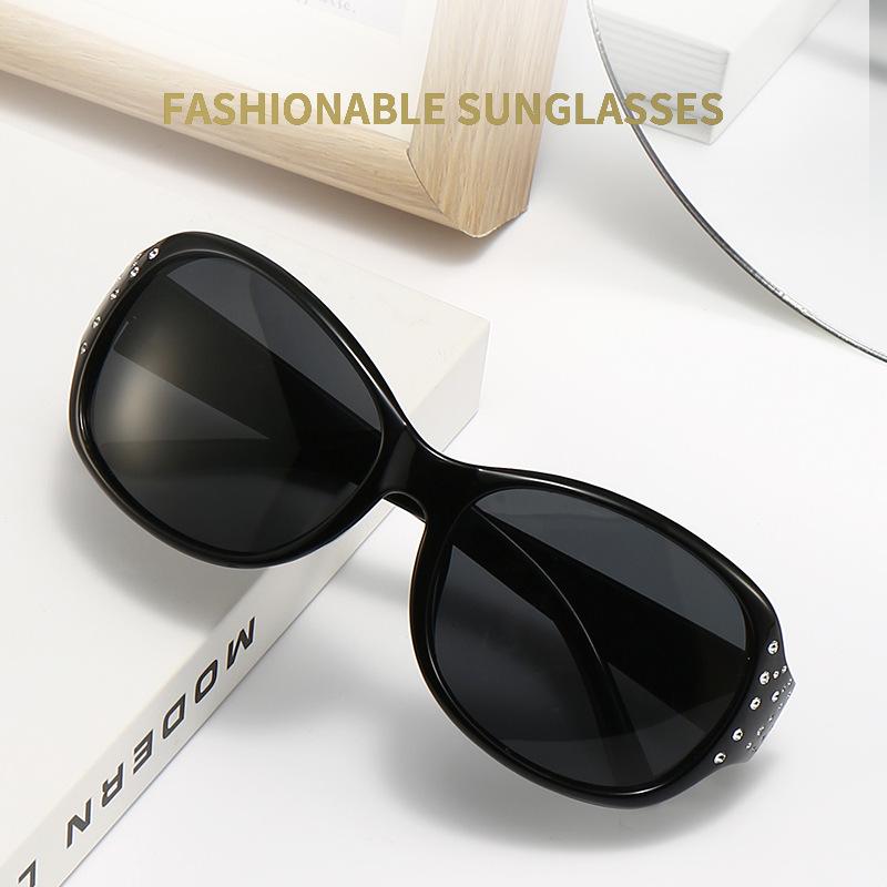 Женские большие поляризованные солнцезащитные очки Diamond Oval, защита от ультрафиолета HD для вождения