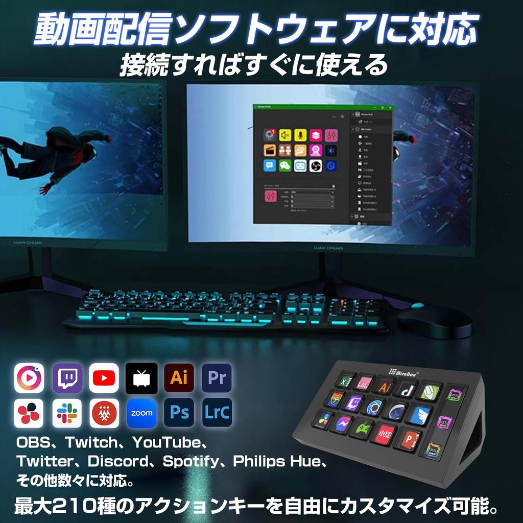 HSV293 Тонкие клавиши быстрого доступа 15 пользовательских клавиш Windows Twitch YouTube 10/macOS (черный)