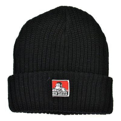 Вязаная шапка BEN DAVIS с акриловой биркой размера Free Size, черная,