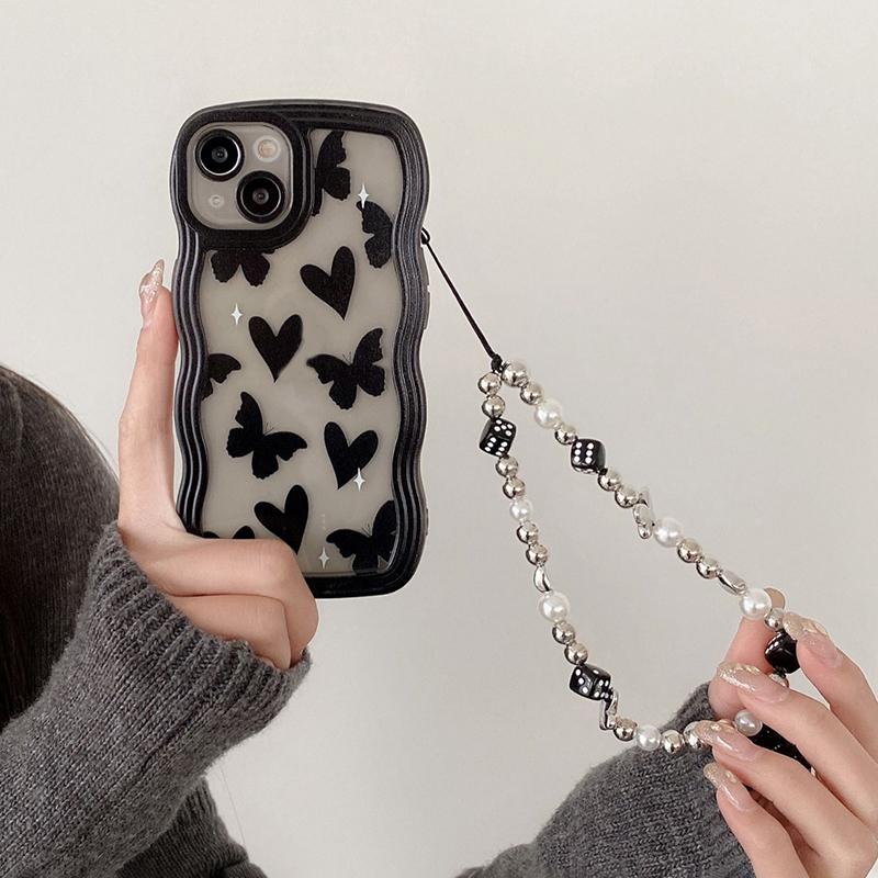 Браслет-цепочка с бисером в виде медведя-щенка для мобильного телефона, ремешок для телефона с защитой от потери, брелок с бусинами и подвеской для Xiaomi, iPhone