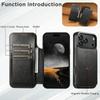 SUTENI J05 For iPhone 17 Pro Case Compatible with MagSafe Textured PU Leather Flip Phone Cover