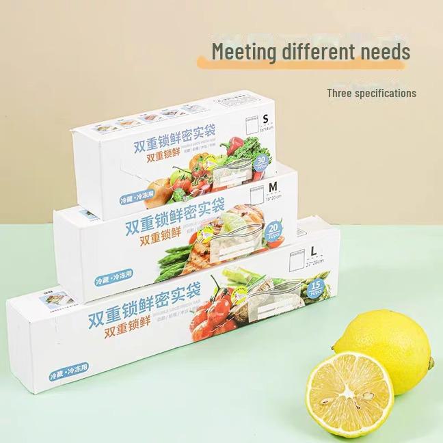 Food-Grade Sealed Ziplock Bag for Refrigerator Storage, Thick and Durable.