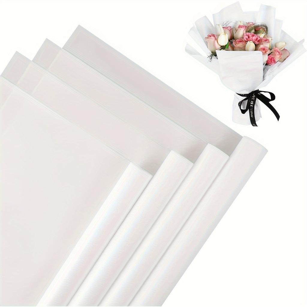 20 листов бумаги для цветочных пакетов размером 22,8 * 22,8 дюйма - водонепроницаемая бумага для цветочных пакетов, товары для цветочных магазинов, бумага для упаковки подарков на свадьбу, день рождения, своими руками ((белый))