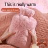 Thickened Hot Water Bottle with Plush Cover – Cute Hand Warmer & Abdomen Compress