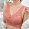 Seamless Breathable Lace Push Up Bras For Women Sexy Wire Free Top Lingerie V-neck Bralette Low Back Underwear