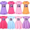 5162 Kids Girls Mira Zoey Rumi Printed Ruffle Short Sleeves Casual Dress