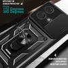 For Motorola Edge 40 Neo 5G Case Slide Lens Lid PC+TPU Kickstand Mobile Phone Cover