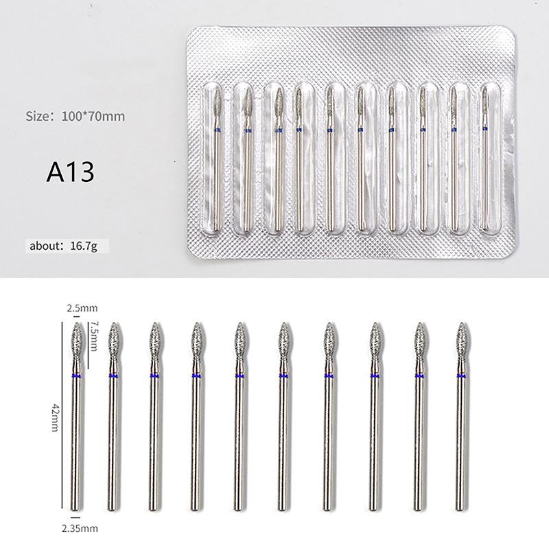 10pcs Nail Drill Bit Rotary Electric Milling Cutters for Pedicure and Manicure, Files Cuticle Burr Nail Tools Accessories
