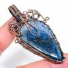 Sodalite Handmade Copper Wire Wrap Jewelry Pendant 2.92" L1n70