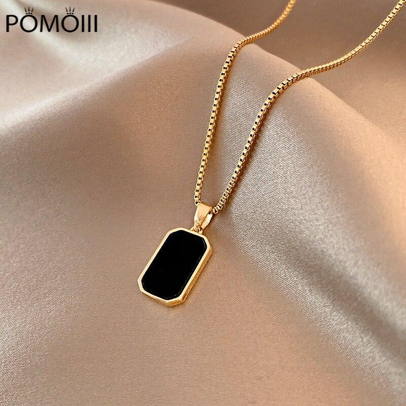 Новый кулон на ключицу, цепочка, геометрическое двухстороннее ожерелье с буквенным принтом Ins Cold Wind Simple Temperament Trend