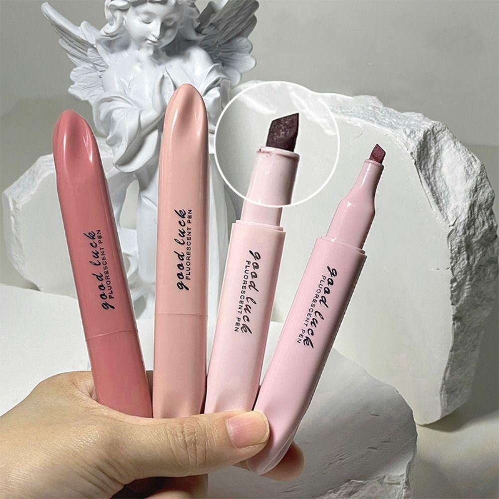 4Colors/Set Double Head Morandi Highlighters Morandi Color Fluorescent Pen Students Gift