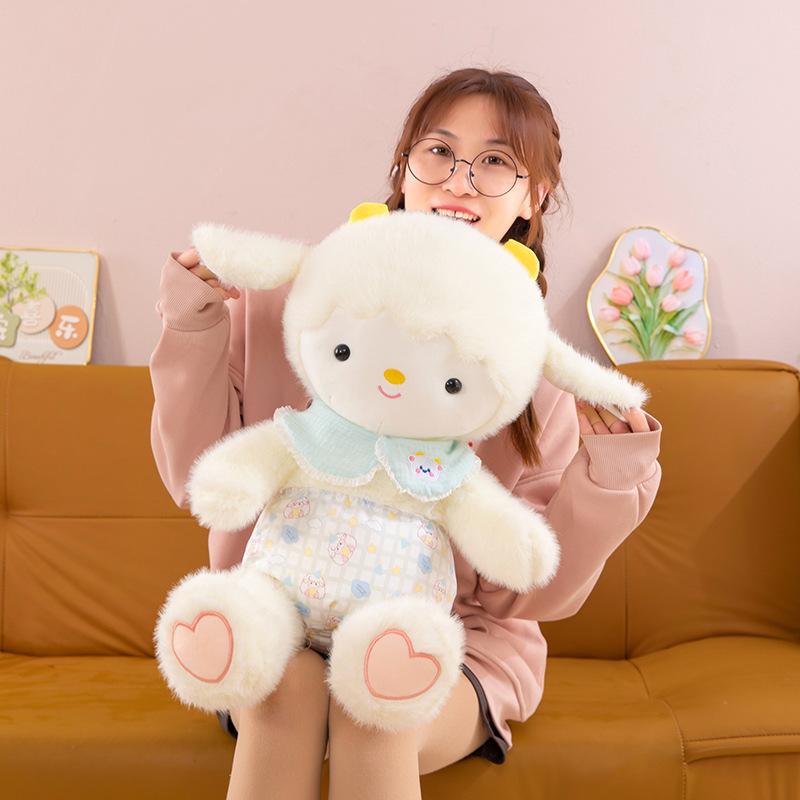 Flower clothes, lamb dolls, plush toys, children's throw pillows, doll grabbing machine, exchange gifts