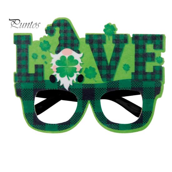 St. Patricks Day Glasses Shamrock Green Cartoon Letter Decor Unisex Party Hat Beer Eyewear Photo Prop Costume Accessories