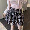Pink Floral Skirt for Women In Spring and Summer New Style Cake Skirt Korean Style Skirt for Small A-line Short Skirt