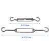 304 Stainless Steel European Style Hook & Hook M6 Turnbuckles Adjustable Wire Rope Tensioners Pack of 5