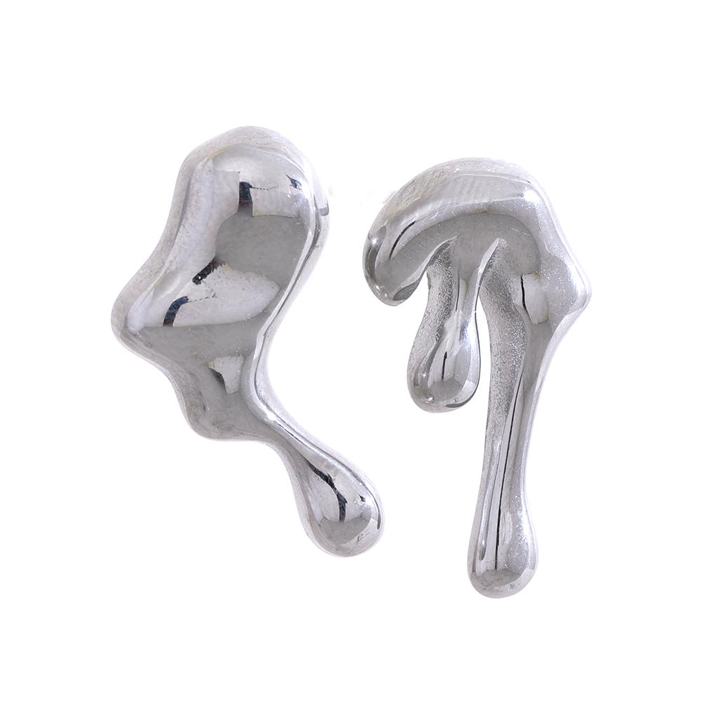 Eetit Серьги-гвоздики из нержавеющей стали с асимметрией и геометрическим рисунком, массивные литые металлические водонепроницаемые креативные золотые украшения, женские праздничные подарки