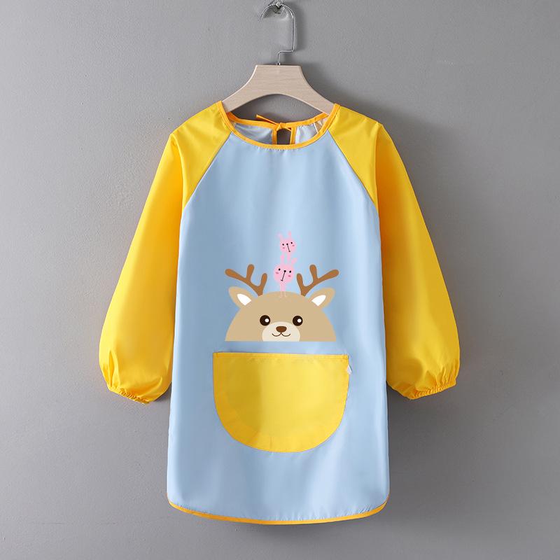 Детский водонепроницаемый художественный фартук с логотипом - Двусторонний фартук для рисования и еды