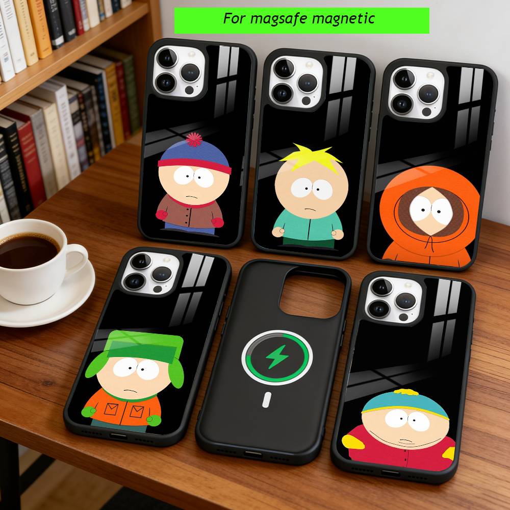 Animated Humor S-South Park Phone Case For iPhone17,16,15,14,13,12,11 Plus,Pro Magnetic with Magsafe Wireless Charging