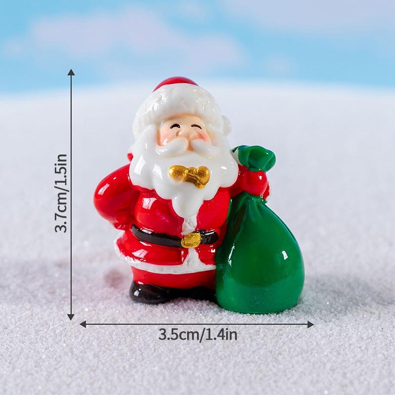 Christmas Decorations Resin Miniature Figurines Mini  Santa Claus Snowman Xmas Tree For Xmas Goodie Bag Fillers Party Favors