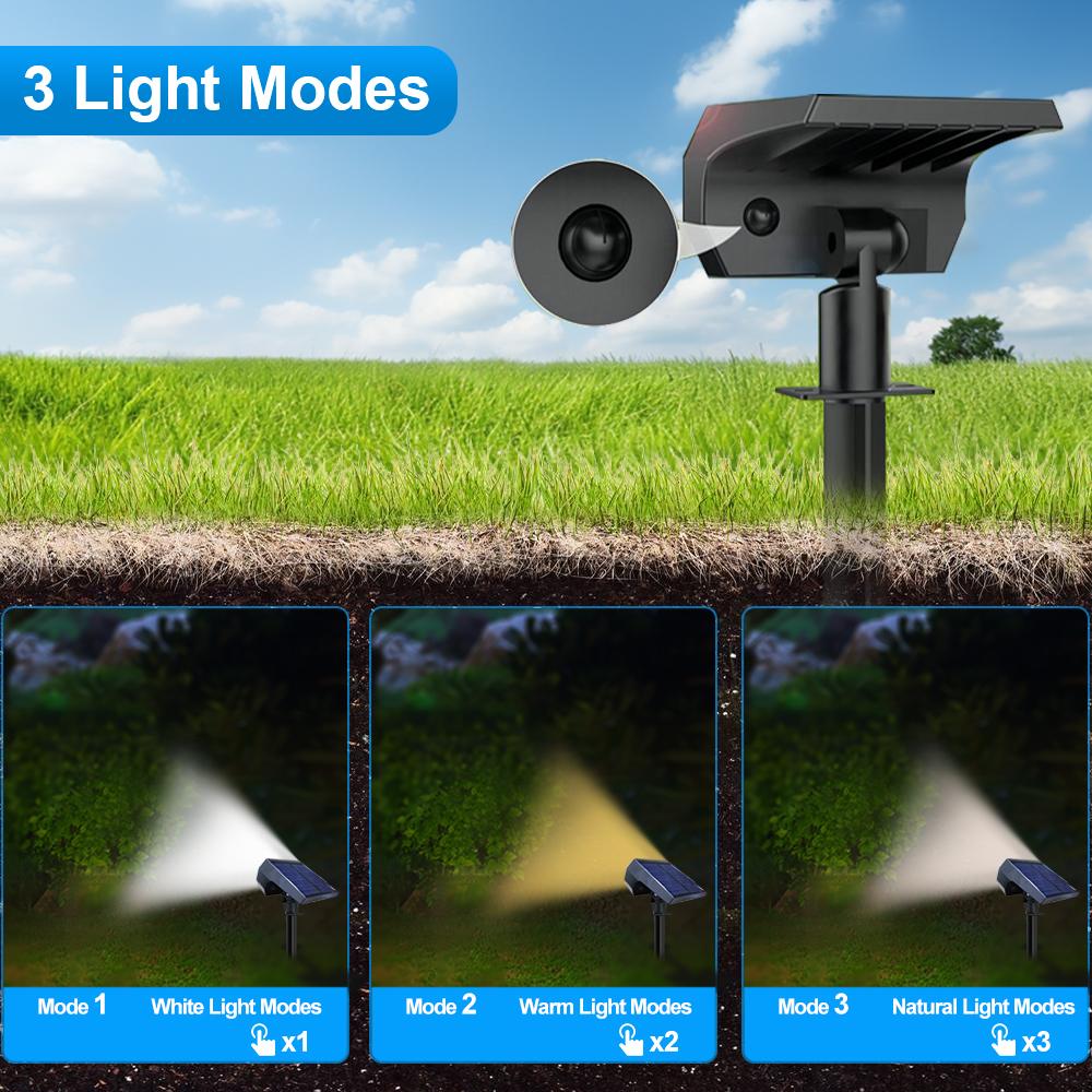 92/86/74LEDS Solar Lights Outdoor Waterproof Solar Landscape Spotlights 3 Colors Solar Powered Security Lights Yard Garden Pathw