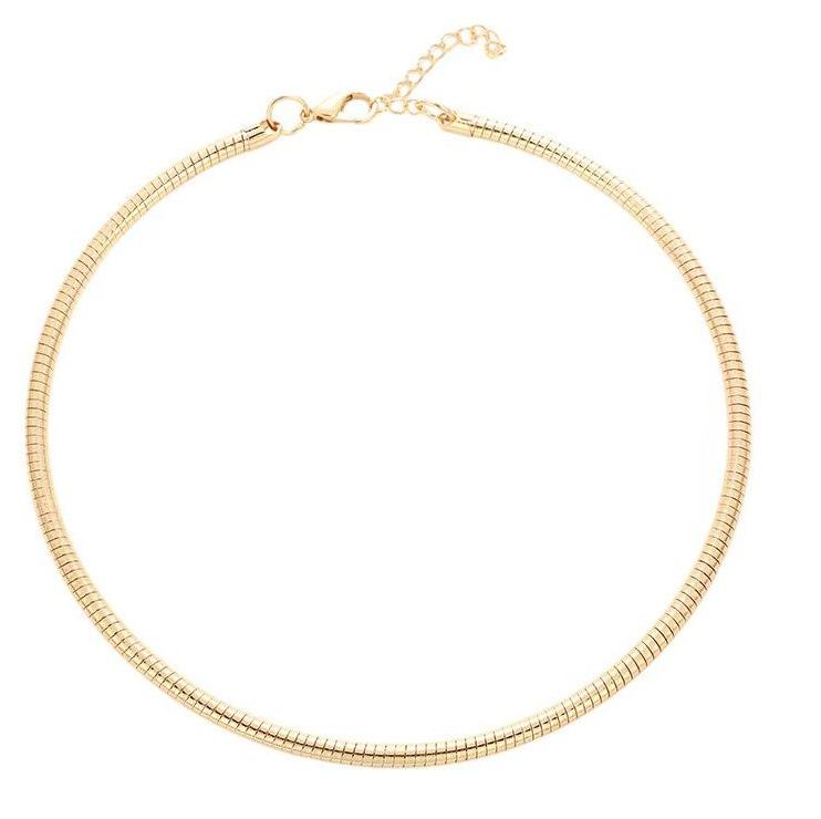 Элегантное колье-чокер из гладкой титановой стали в виде изогнутой трубки - Элегантный, Не выцветающий, Универсальный аксессуар