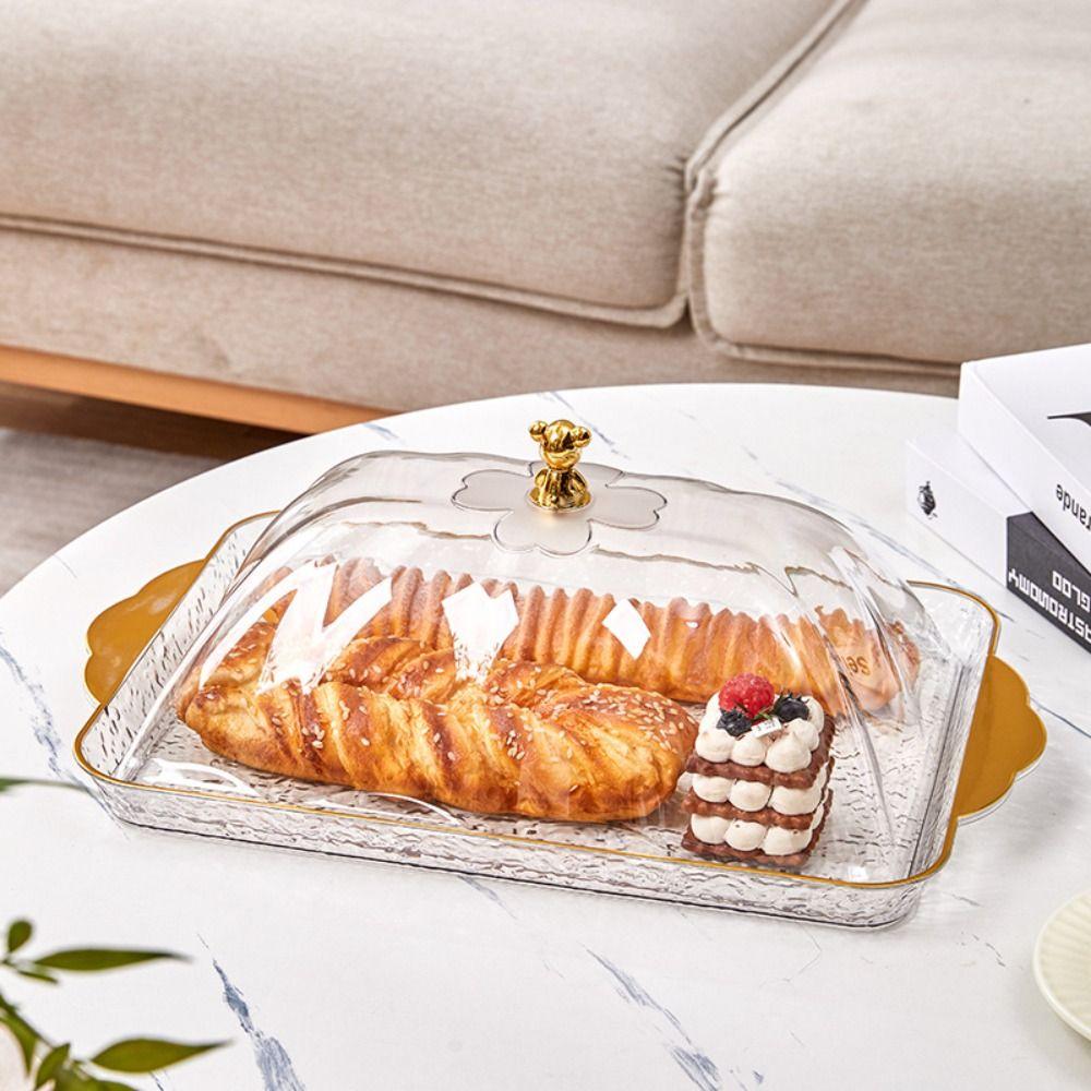 Plastic Snack Tray with Lid Storage Display Plate Kitchen Organizer Candy Storage Box  Party