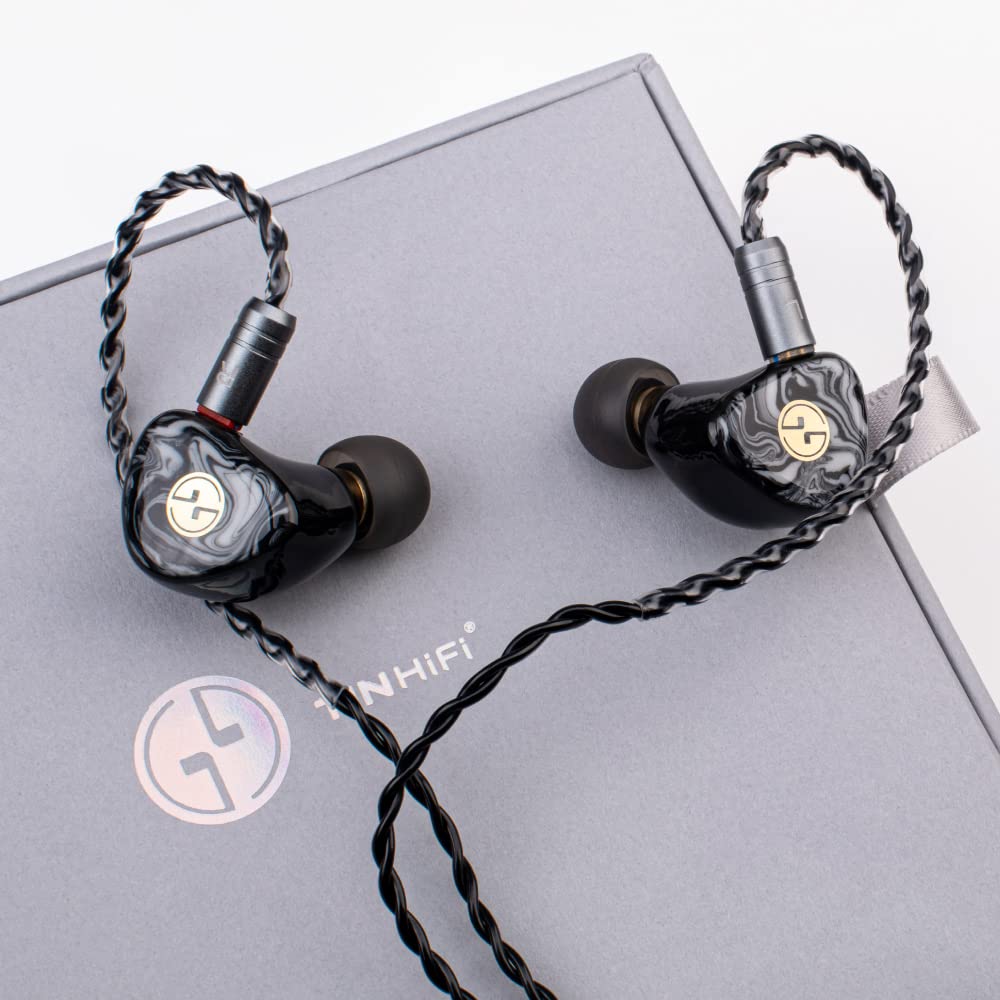 TINHIFI T3 PLUS Direct 10mm LCP Diaphragm Wired Earphones Detachable 2 Pin OFC Cable HiFi IEMs Earbuds for Audiophile Musicians Black [Official Sales]