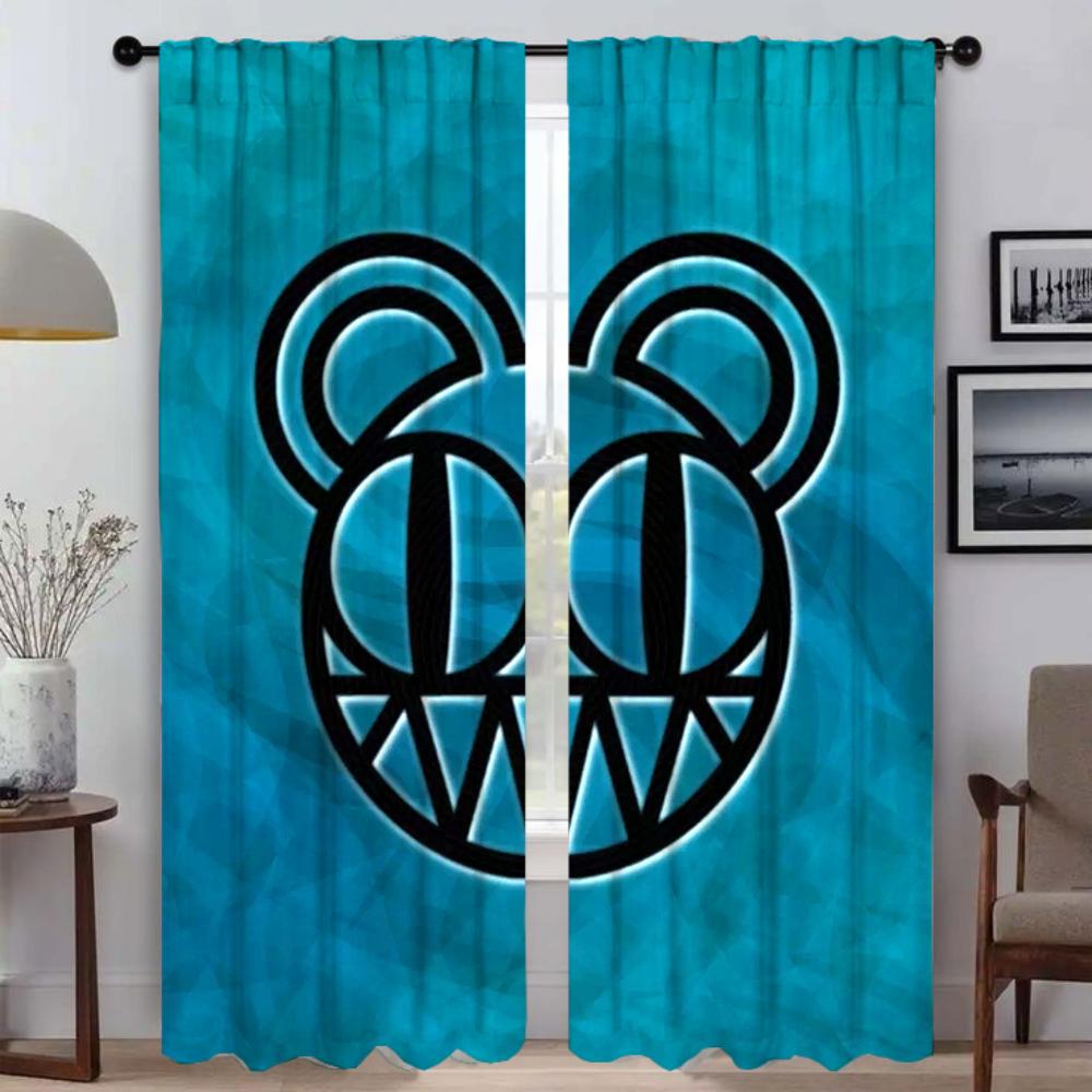 Тюль Radiohead для спальни, гостиной, занавески для украшения кухни на Хэллоуин, занавески для камеры, домашний интерьер, 2 шт.