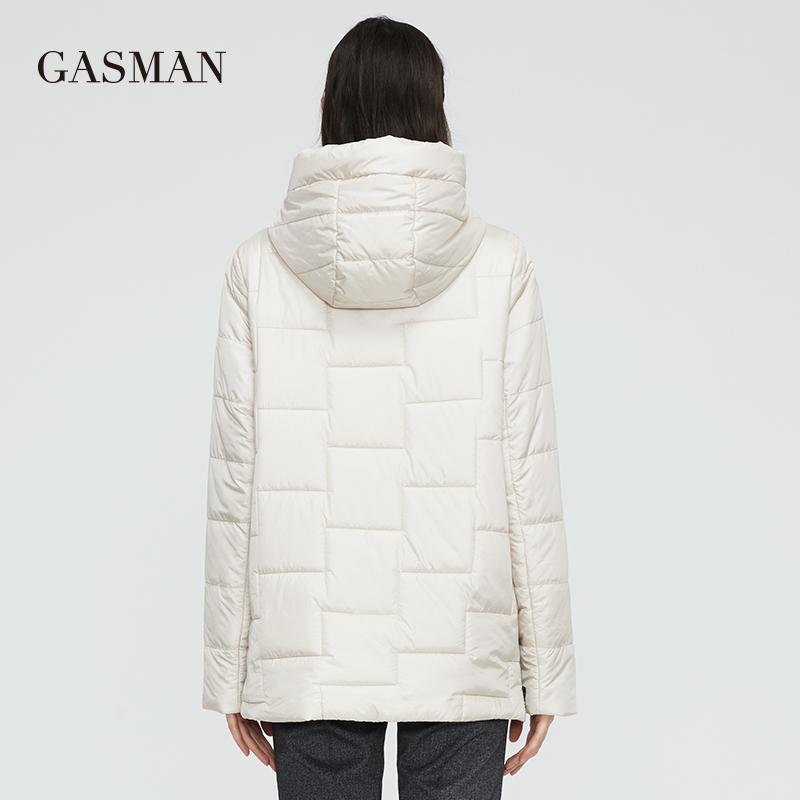 Gasman 2022 New Women's Spring Jacket Short Fashion Stand-up Collar Hooded Fashion Casual Coat Women Parka Warm Outwear 81855