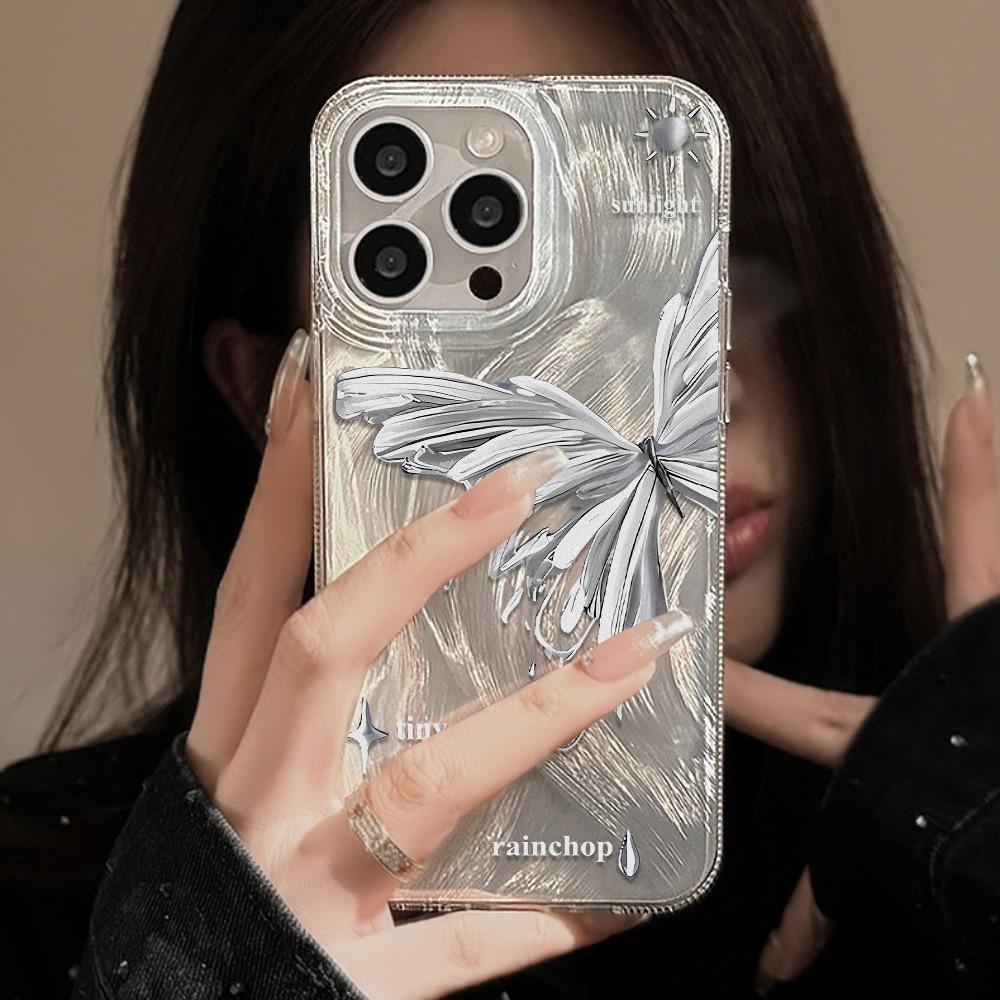 Чехол для телефона Feather Luster для Samsung A53 A14 A33 A12 A32 S24 S23 Plus S20 S21 FE для iPhone 17 15 16 13 Pro 17 16 Pro Max Чехол для телефона с бабочкой и бантом