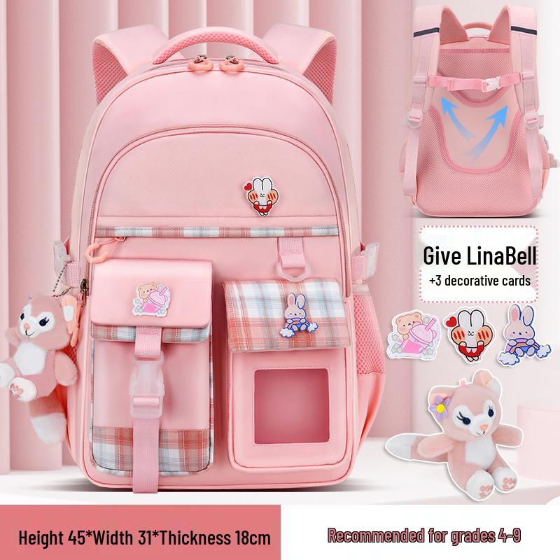 Рюкзак большой вместимости с защитой спины для девочек - Легкий школьный рюкзак на двойных лямках