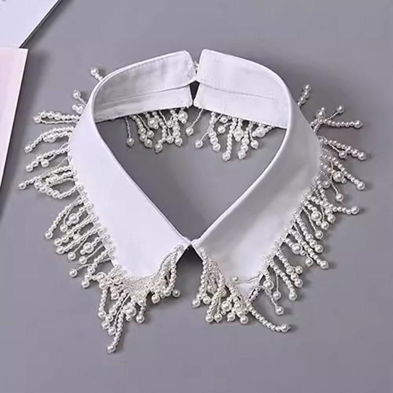 Pearl Women Shirt False Collars Crystal Removable Collar Women Necklace Fake Collar Detachable Diamond Clothing Accessories