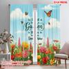 2pcs 2D Flat Printing Drapes Plant Garden Believe Tomorrow Fabric Without Electricity Party Decorations for Photo Booths &