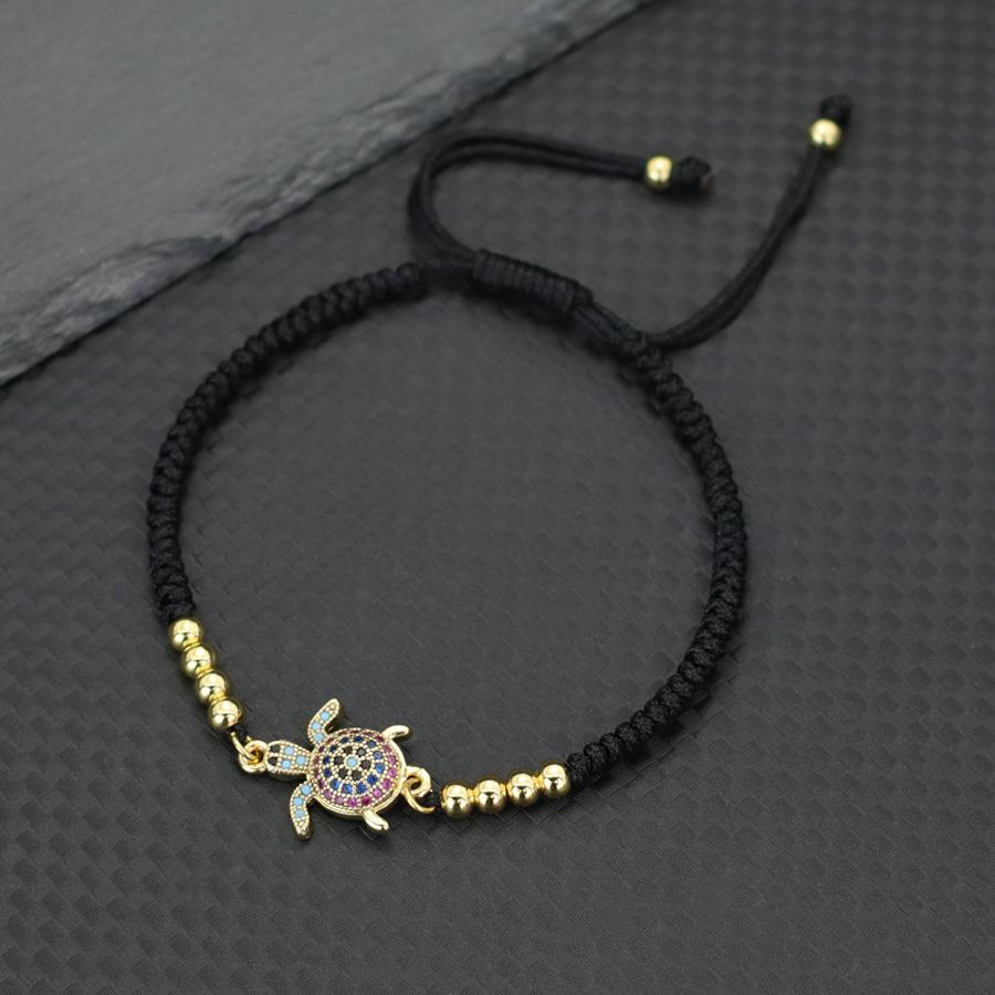 Noter New Luxury Turtle Bracelet Men Women Handmade Weaven Adjustable Lucky Black Red String Braslet Distance Couple Braclet