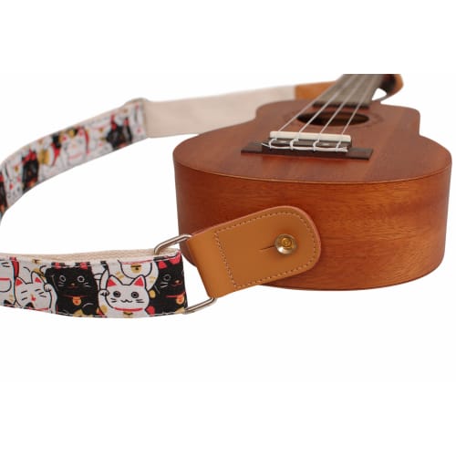MUSIC FIRST? "Lucky Cat" Soft Cotton Ukulele Strap/Ukulele Shoulder Strap