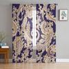 Цветочные оконные шторы с узором пейсли, прозрачные шифоновые тюлевые шторы для гостиной, фоновое украшение