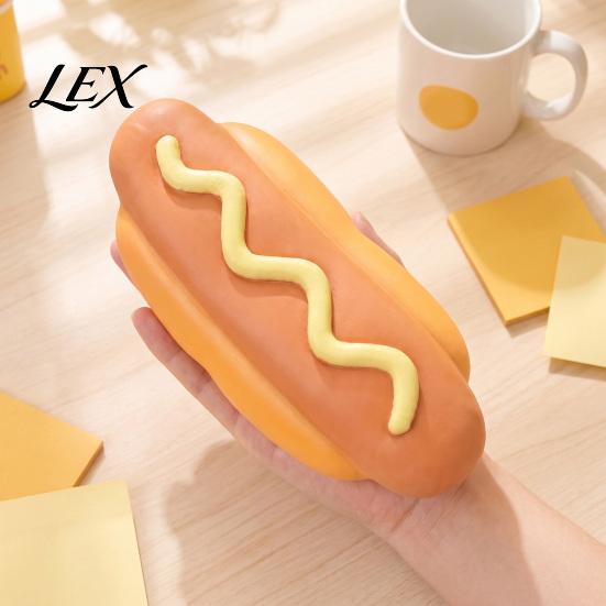 Funny Desk Accessories for Men Women Giant Hot Dog Squeeze Toy, 8.3" Slow Rising Realistic Food Shaped Cute Desktop Decorations Work Soft Stress Ball,